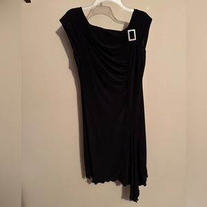 Giorgio Fiorlini Collection Women’s Black Asymmetrical Dress with Silver Accent